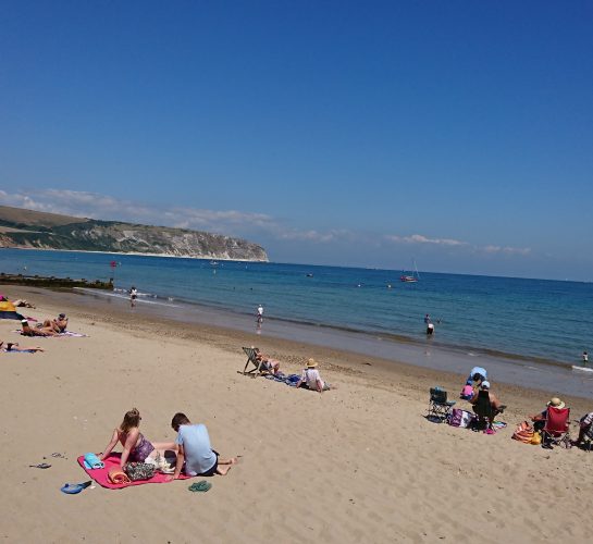 Swanage beach in summer