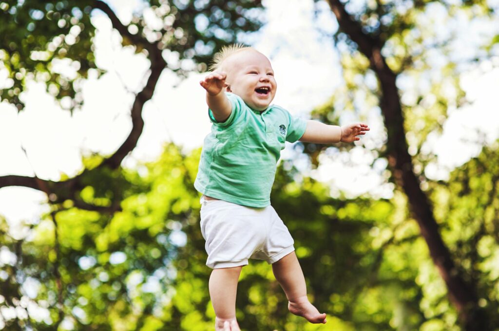 toddler laughing