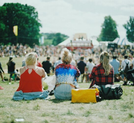 music festival goers