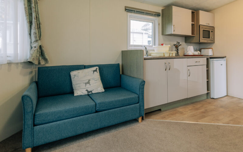 Delta den holiday home seating area