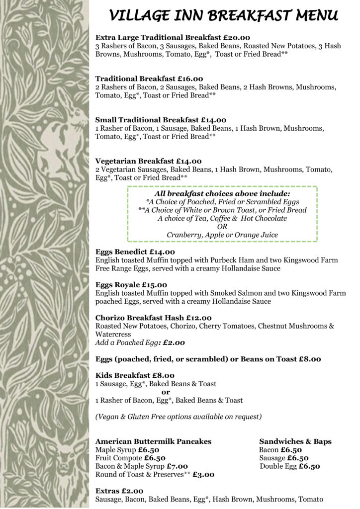 village inn breakfast menu 2026